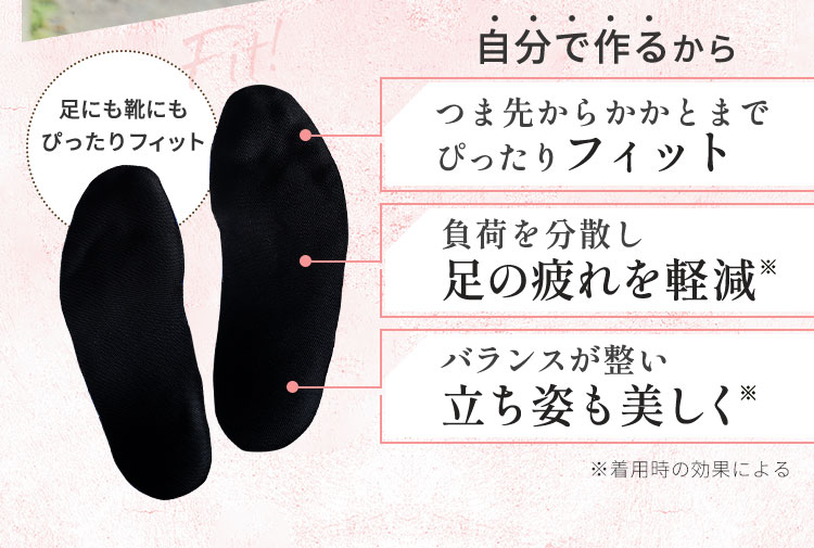 つま先からかかとまでぴったりフィット